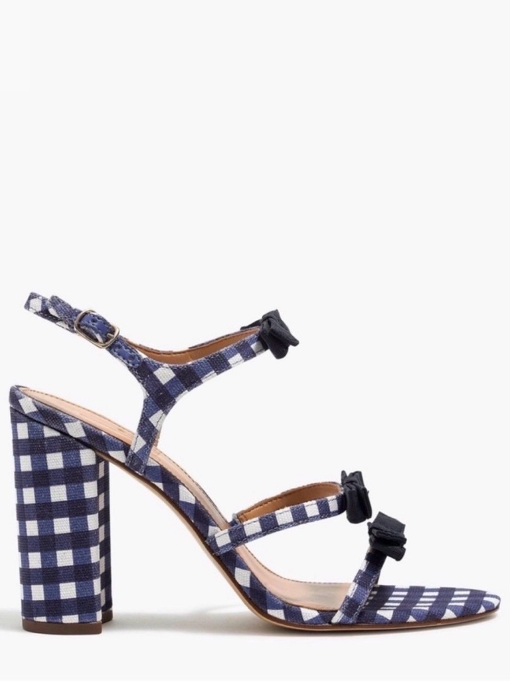J. Crew Gingham Stella Heels 7.5